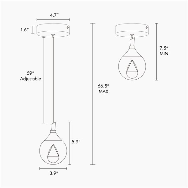 LNC 3.9-in 1-Light Plating Brass with Crystal Modern/Contemporary Clear Glass Globe LED Hanging Kitchen Island Light