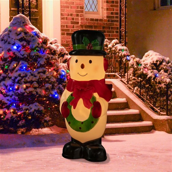 Northlight 36-in Lighted Blow Mold Snowman Outdoor Christmas Decoration