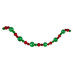 Northlight 6-ft Red and Green 3-Finish Shatterproof Ball Christmas Garland