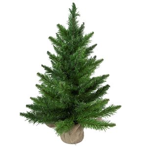 Northlight 24-in Mini Balsam Pine Artificial Christmas Tree in Burlap Base  Unlit