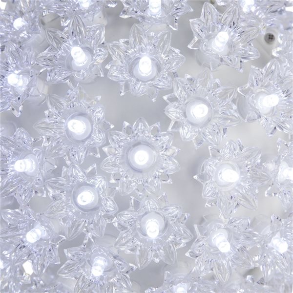 Northlight 7.5-in LED Lighted Starlight Sphere Hanging Outdoor Christmas Decoration - Pure White Lights