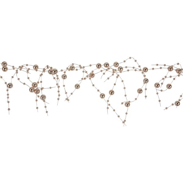 Northlight 5-ft Metallic Rose Gold Beaded Christmas Garland - Unlit