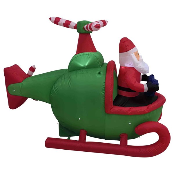 Northlight 7-ft Lighted Inflatable Santa with Helicopter Outdoor Christmas Decoration