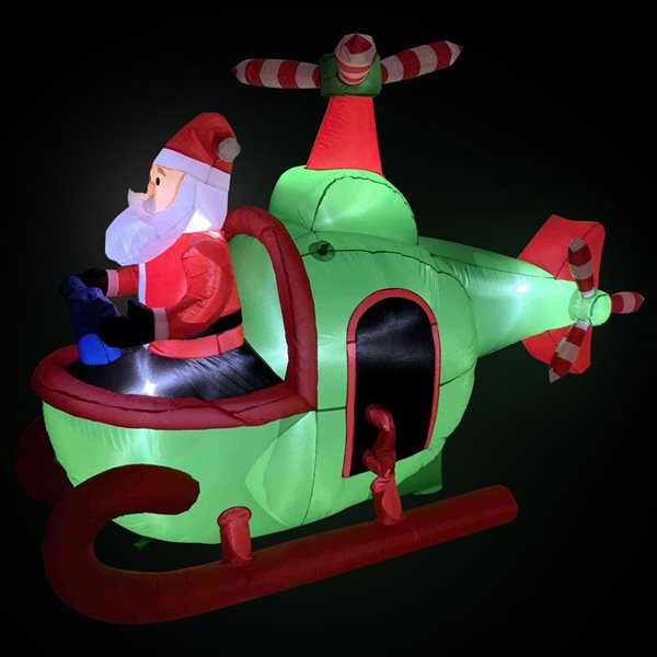 Northlight 7-ft Lighted Inflatable Santa with Helicopter Outdoor Christmas Decoration