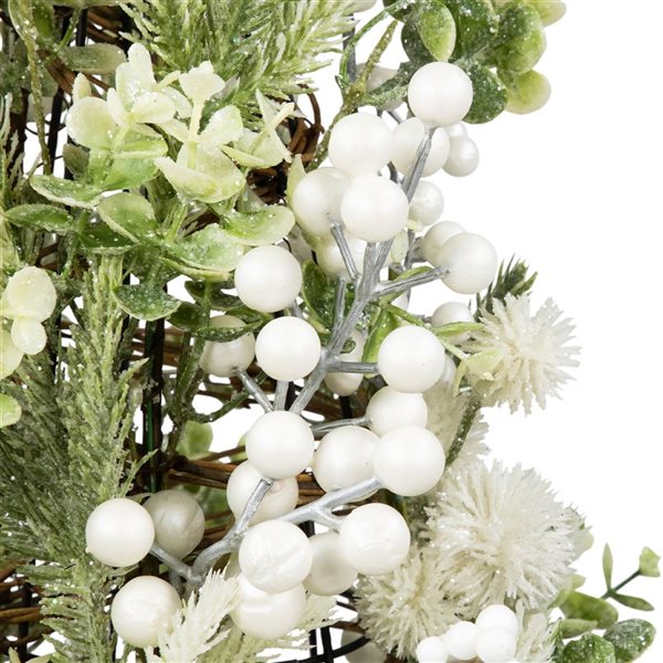 Northlight 27-in Glittered Berries and Pine Artificial Cone Christmas Tree