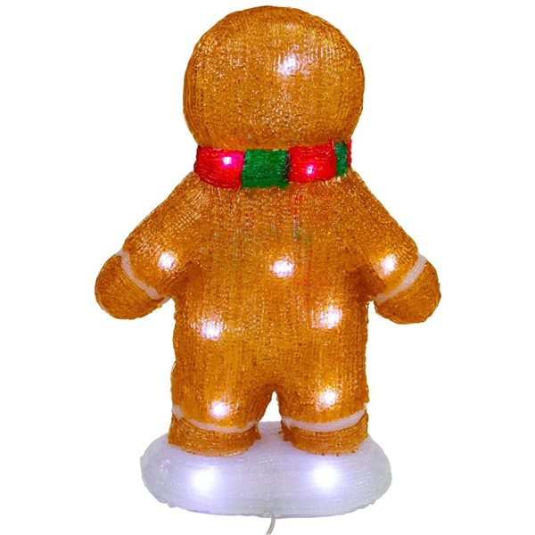 Northlight 14-in LED Lighted Acrylic Gingerbread Man with Scarf Outdoor Christmas Decoration