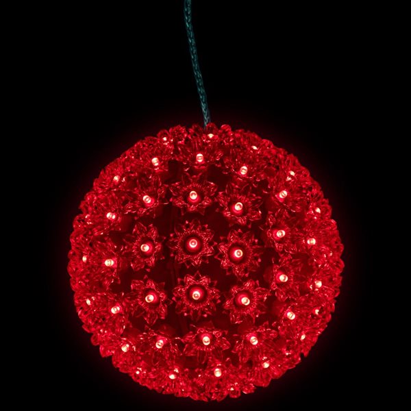 Northlight 7.5-in LED Lighted Starlight Sphere Hanging Outdoor Christmas Decoration - Red Lights