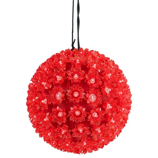 Northlight 7.5-in LED Lighted Starlight Sphere Hanging Outdoor Christmas Decoration - Red Lights