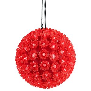 Northlight 7.5-in LED Lighted Starlight Sphere Hanging Outdoor Christmas Decoration - Red Lights