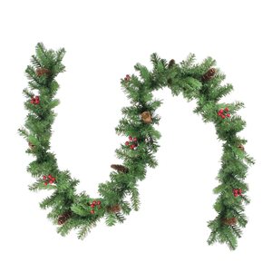 Northlight Real Touch 9-ft x 10-in Noble Fir with Berries Artificial Christmas Garland - Unlit