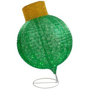 Northlight 38-in Green LED Lighted Twinkling Tinsel Onion Ornament Outdoor Commercial Christmas Decoration