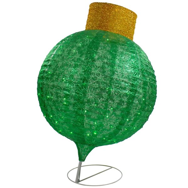 Northlight 38-in Green LED Lighted Twinkling Tinsel Onion Ornament Outdoor Commercial Christmas Decoration