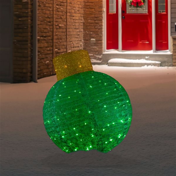 Northlight 38-in Green LED Lighted Twinkling Tinsel Onion Ornament Outdoor Commercial Christmas Decoration