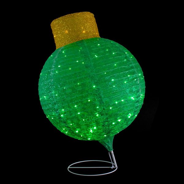 Northlight 38-in Green LED Lighted Twinkling Tinsel Onion Ornament Outdoor Commercial Christmas Decoration