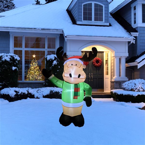 Northlight 4-ft Lighted Inflatable Deer Outdoor Christmas Decoration