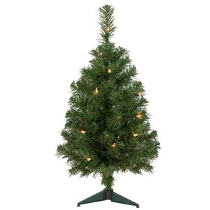 Northlight 2-ft Pre-Lit Oakridge Noble Fir Artificial Christmas Tree  Clear Lights