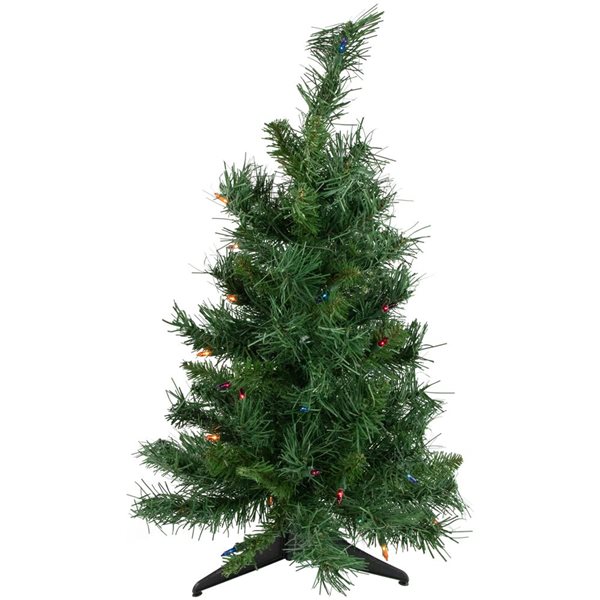 Northlight 2-ft Pre-Lit Medium Royal Pine Artificial Christmas Tree - Multicolor Lights