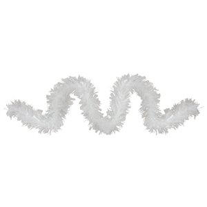 Northlight 12-ft x 3-in Clear and White Snowblush Artificial Tinsel Christmas Garland - Unlit