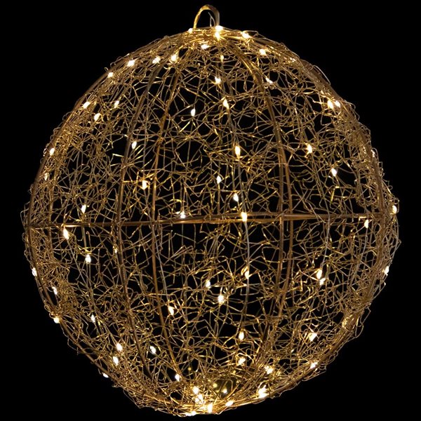 Northlight 12-in Gold LED Twinkle Lighted Wire Ball Outdoor Christmas Decoration