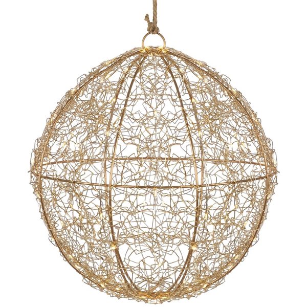 Northlight 12-in Gold LED Twinkle Lighted Wire Ball Outdoor Christmas Decoration