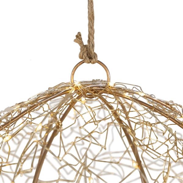 Northlight 12-in Gold LED Twinkle Lighted Wire Ball Outdoor Christmas Decoration