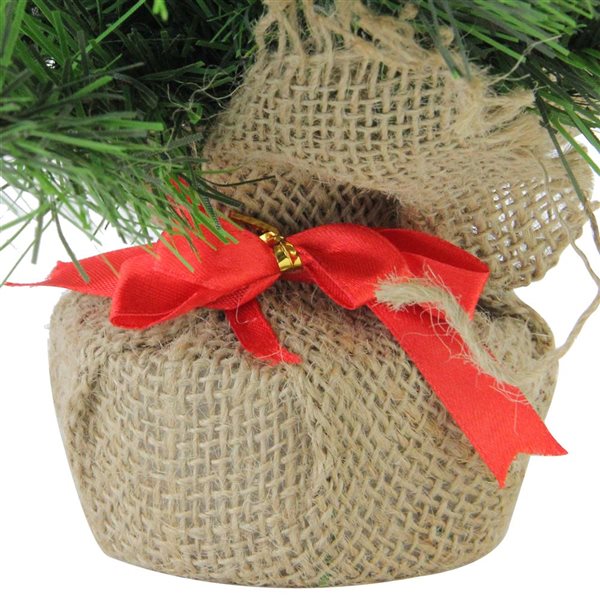 Northlight 24-in Mini Balsam Pine Medium Artificial Christmas Tree in Burlap Base  Unlit