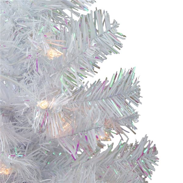 Northlight 2-ft Pre-lit White Iridescent Pine Artificial Christmas Tree - Clear Lights