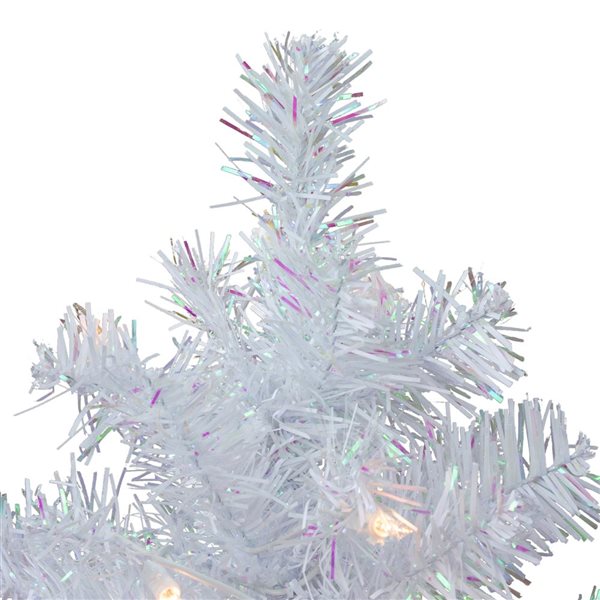 Northlight 2-ft Pre-lit White Iridescent Pine Artificial Christmas Tree - Clear Lights