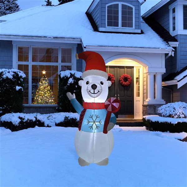 Northlight 8-ft LED Lighted Inflatable Polar Bear Outdoor Christmas Decoration