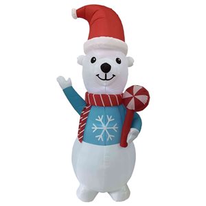 Northlight 8-ft LED Lighted Inflatable Polar Bear Outdoor Christmas Decoration