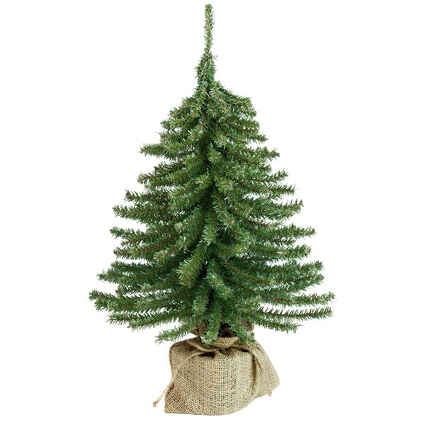 Northlight 18-in Potted Downswept Mini Village Pine Medium Artificial Christmas Tree  Unlit