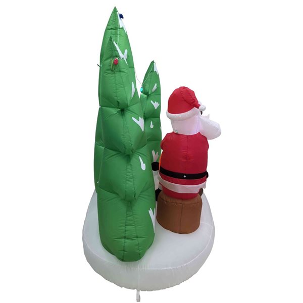 Northlight 8-ft LED Lighted Inflatable Santa and Reindeer Outdoor Christmas Decoration