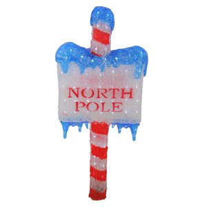 Northlight 33-in LED Lighted Commercial Grade Acrylic "North Pole" Christmas Sign Display Decoration