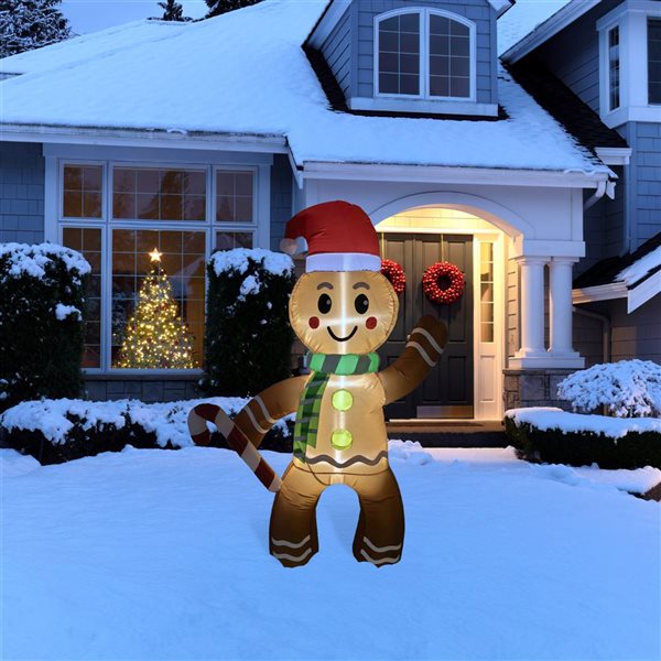 Northlight 5-ft Lighted Inflatable Gingerbread Man Outdoor Christmas Decoration