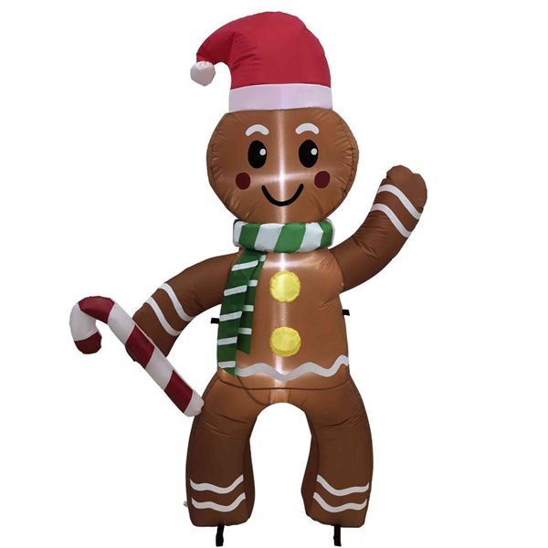 Northlight 5-ft Lighted Inflatable Gingerbread Man Outdoor Christmas Decoration