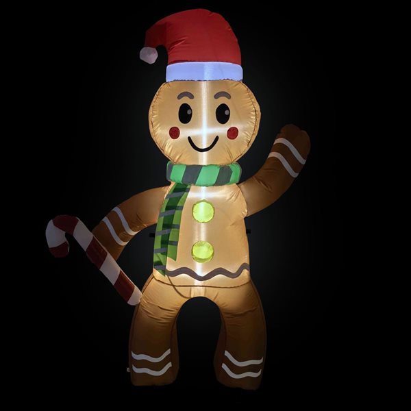 Northlight 5-ft Lighted Inflatable Gingerbread Man Outdoor Christmas Decoration