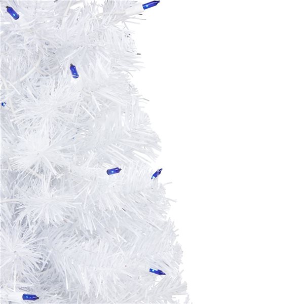 Northlight 2-ft Pre-lit White Iridescent Pine Artificial Christmas Tree - Blue Lights