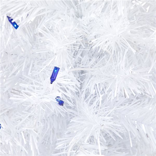 Northlight 2-ft Pre-lit White Iridescent Pine Artificial Christmas Tree - Blue Lights