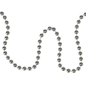 Northlight 15-ft x 0.25-in Shiny Silver Beaded Christmas Garland - Unlit