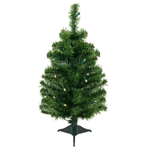 Northlight 2-ft Pre-Lit Medium Mixed Classic Pine Artificial Christmas Tree - Warm White LED Lights