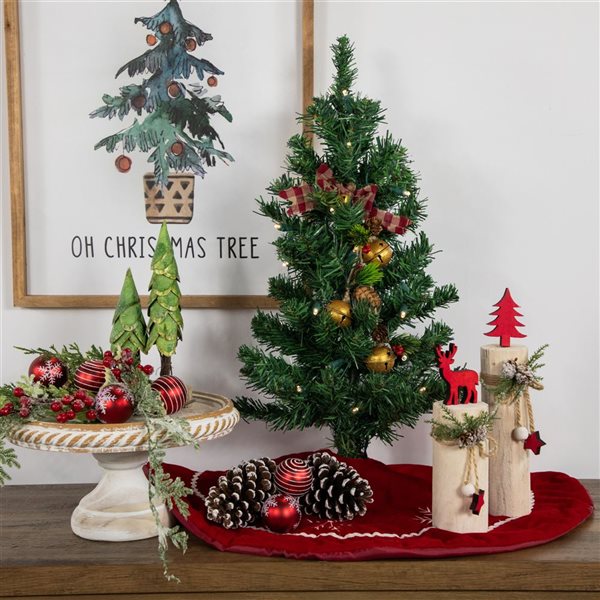 Northlight 2-ft Pre-Lit Medium Mixed Classic Pine Artificial Christmas Tree - Warm White LED Lights