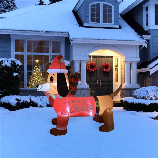 Northlight 4-ft LED Lighted Inflatable Dachshund Outdoor Christmas Decoration