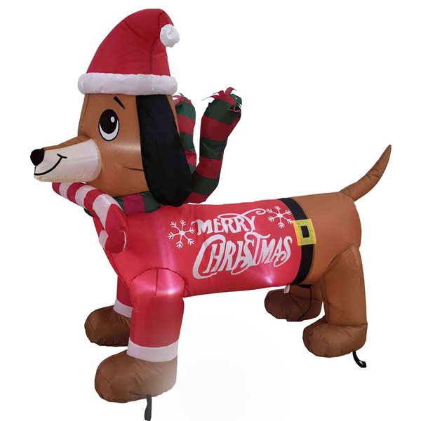 Northlight 4-ft LED Lighted Inflatable Dachshund Outdoor Christmas Decoration