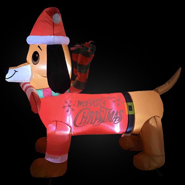 Northlight 4-ft LED Lighted Inflatable Dachshund Outdoor Christmas Decoration