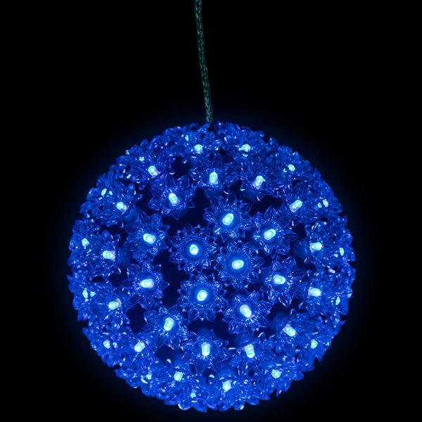 Northlight 7.5-in LED Lighted Hanging Starlight Sphere Outdoor Christmas Decoration - Blue Lights