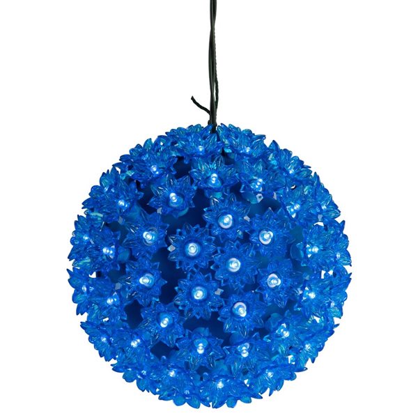 Northlight 7.5-in LED Lighted Hanging Starlight Sphere Outdoor Christmas Decoration - Blue Lights