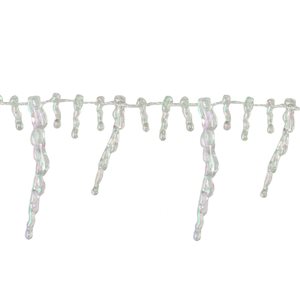 Northlight 8-ft x 2.5-in Clear Iridescent Icicle Beaded Artificial Christmas Garland - Unlit