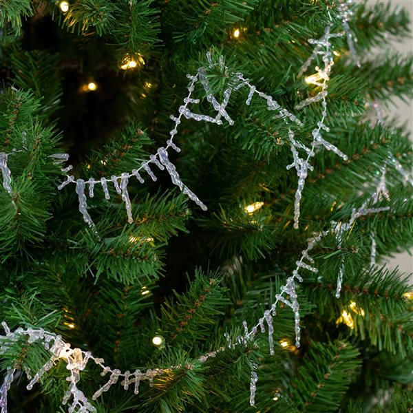 Northlight 8-ft x 2.5-in Clear Iridescent Icicle Beaded Artificial Christmas Garland - Unlit