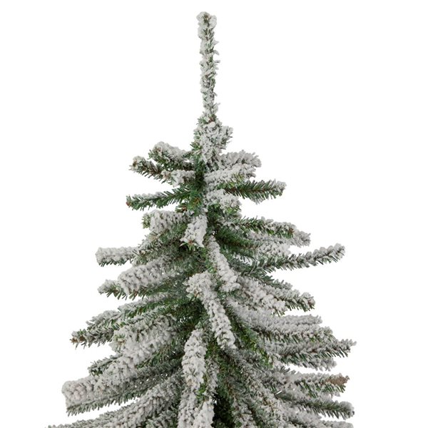 Northlight 2-ft Potted Flocked Downswept Mini Village Pine Medium Artificial Christmas Tree - Unlit