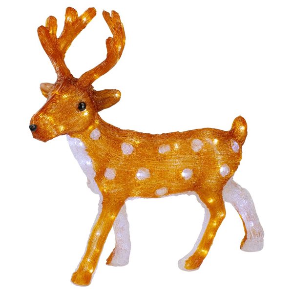 Northlight 24-in LED Commercial Grade Acrylic Mini Reindeer Outdoor Christmas Decor - White Lights